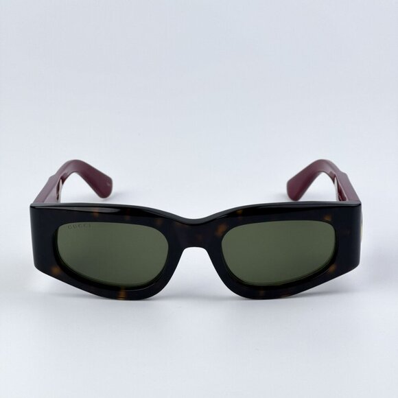 Gucci GG1664S 002 BRAND NEW Sunglasses Havana Red Green Rectangle Unisex - Picture 4 of 10